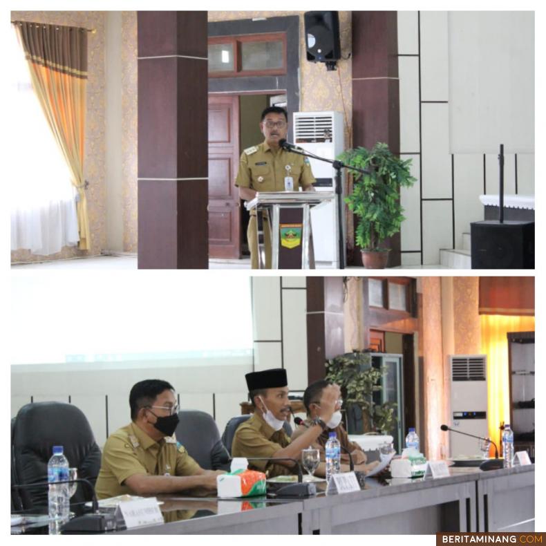 Rangkaian acara Workshop Pemetaan Potensi dan Permasalahan BumNag yang digelar Dinsos PMD Solok Selatan dilaksanakan di Aula Sarantau Sasurambi (8/11/2021). Afrizal. A