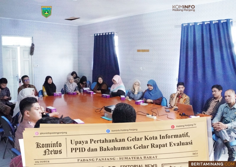 Suasana rapat di Dinas Komunikasi dan Informatika (Kominfo) Kota Padang Panjang Kamis (24/10/2024) di Aula Kantor Kominfo. Foto:Kominfo Padang Panjang