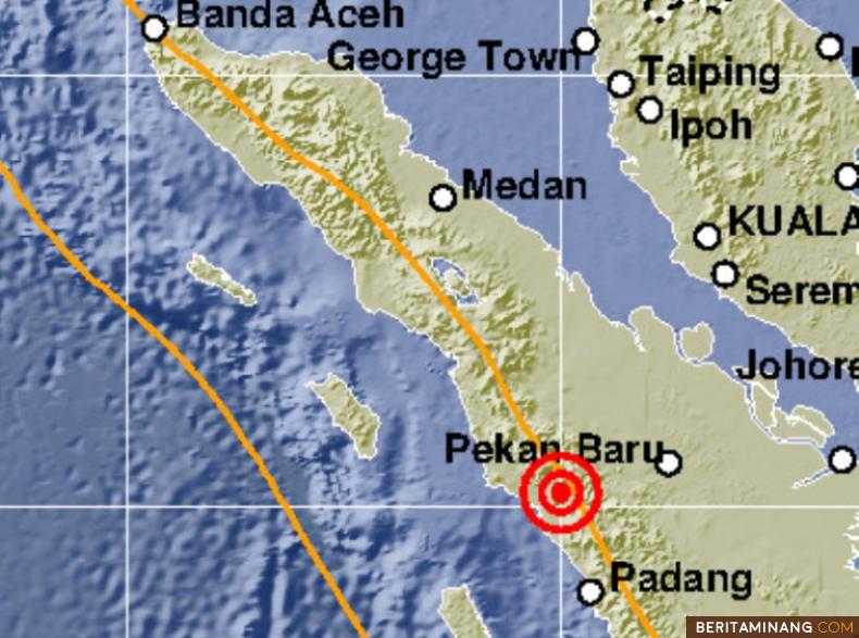Ilustrasi lokasi gempa Talu Pasaman. (BMKG)