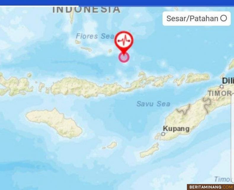 Ilustrasi lokasi gempa (BMKG)