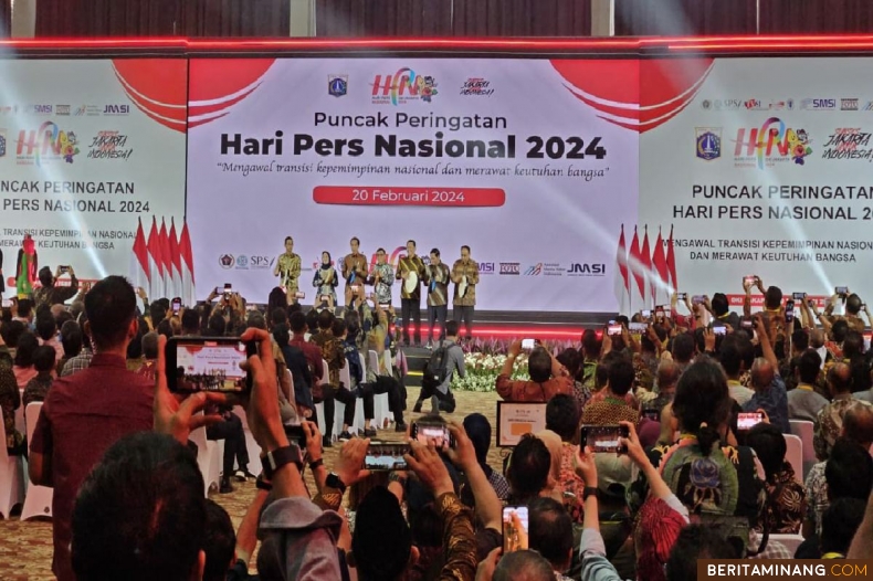 Puncak peringatan Hari Pers Nasional 2024, Selasa (20/2).  Acara yang bertempat di eco park conventions Hall Ancol  jakarta  Poto : Dok Yus