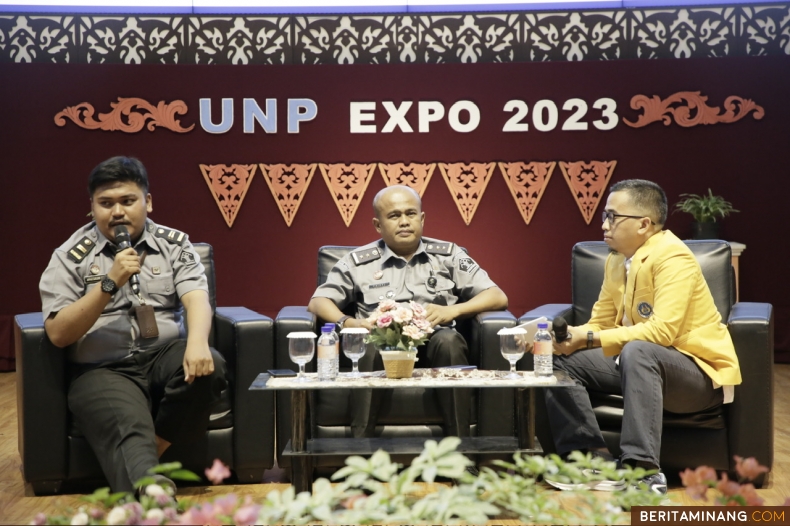 Suasana Talkshow bersama Kemenkumham bertemakan melek HKI dalam UNP Expo 2023, Senin (4/12/2023) di Auditorium UNP. Foto: Humas UNP