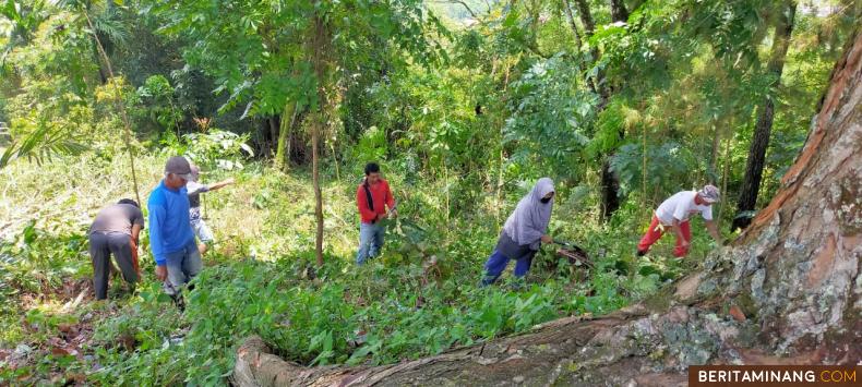 Hery Setiawan bersama rekannya akan kembangkan kawasan panorama alam Kayu Gadang sebagai destinasi wisata alam. Foto: Iyos