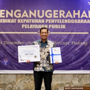 Padang Panjang Raih Penghargaan Pelayanan Publik Kualitas Tertinggi dari Ombudsman RI