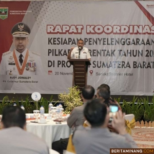 Plt Gubernur Sumbar Minta Seluruh Pihak Perhatikan Detail Kecil yang Dapat Menghambat  Pilkada