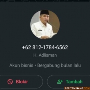 WhatsApp Sekdakab Dharmasraya Dicatut, Warga Diminta Jangan Melayani